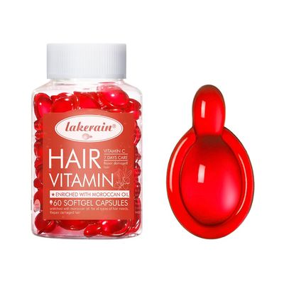 Hair Treatment Serum Capsules - Enriched With Moroccan Oil - Vitamin A C E and B5 - For All Types Of Hair Needs, Repair Damaged Hair,Bali Secret for Women Men (01 Red)