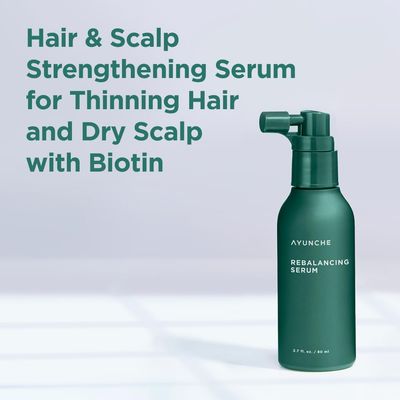 AYUNCHE Rebalancing Hair Serum 2.7 fl oz (80ml) For All Hair Types Hair Root Protection Strengthening Scalp cooling effect Biotin and probiotics Korean Salon Brand