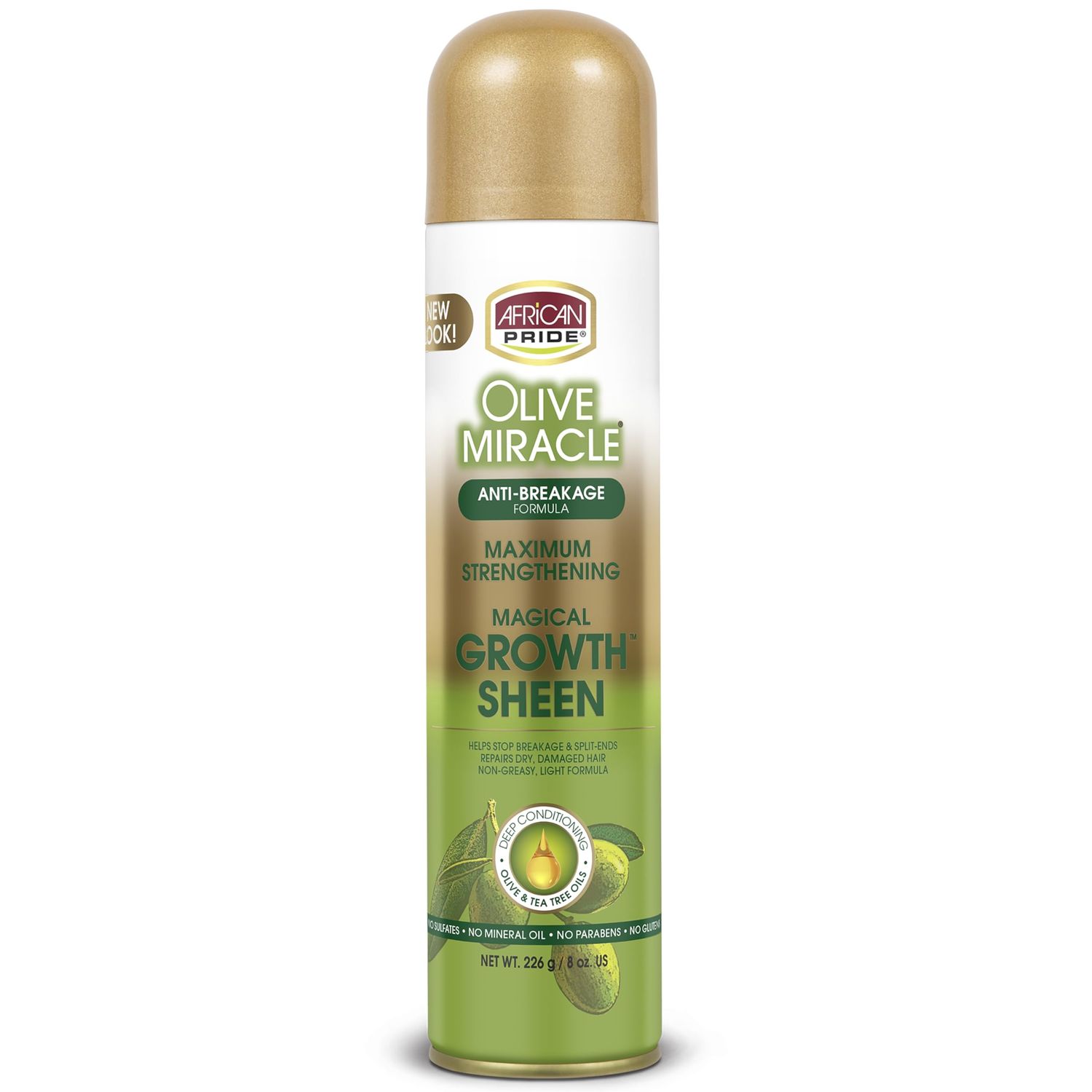 African Pride Olive Miracle Growth Sheen Spray, 8 Ounce