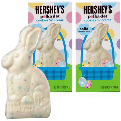 Chocolate Bunny Cookies &#39;n&#39; Creme Polka Dot, Chocolate Easter Bunny Bulk Each 4.25oz, Ideal For Easter Egg Hunts, (2 Count)