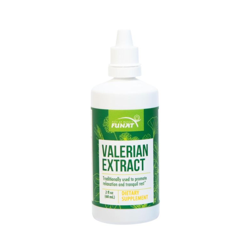 FULL OF NATURE FUNAT Valerian Root Drops for Adults 2 Oz, 2 Fl Oz Valerian Extract is commonly Used as a Natural Supplement to Promote Relaxation and Support Sleep.