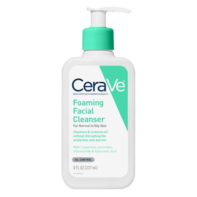 CeraVe Foaming Facial Cleanser, Daily Face Wash for Oily Skin, Hyaluronic Acid Ceramides Niacinamide, Fragrance Free Paraben Free, Non-Drying Oil Control Face Wash, 8 Fluid Ounces