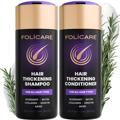 Hair Thickening Shampoo and Conditioner For Women Men, Biotin Shampoo Conditioner Set, Men Women&#39;s Thinning Damaged Curly Hair, Sulfate Paraben Free