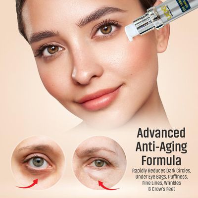 UOG Eye Serum Complex - Rapid Reduction Eye Serum for Dark Circles, Puffiness, Wrinkles Crows Feet Anti-Aging Formula for Firm, Youthful Eyes Hydrates Smooths (20ml 0.7oz)