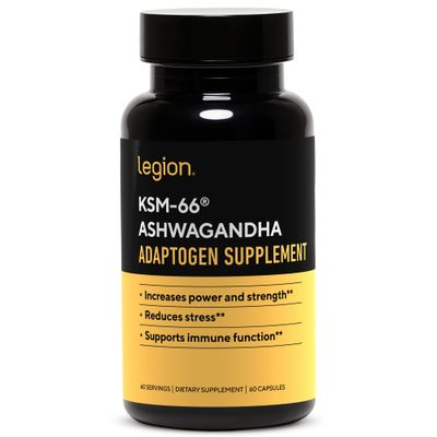 LEGION KSM-66 Ashwagandha Root Extract - Ashwagandha Root Powder Supplement to Improve Your Mood, Sleep Athletic Performance - Extra Strength Ashwagandha Root Extract (60 Servings)