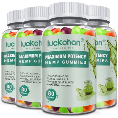 (4 Packs) Hemp Gummies High Potency for Sleep, Pain, Anxiety- Pure Extra Strength Organic Hemp Oil Gummies - 100 Natural Bear Hemp Gummy for Adults