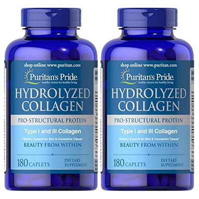 Puritan&#39;s Pride Hydrolyzed Collagen 1000 mg-180 Caplets (2 Pack)
