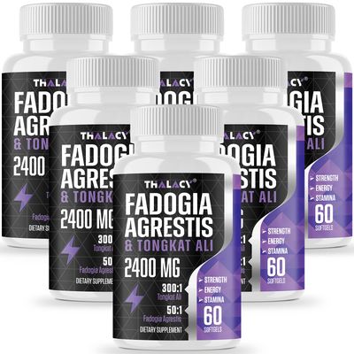 Thalacy 2400mg Fadogia Agrestis Tongkat Ali Supplement - Fadogia Agrestis 1400mg Tongkat Ali 1000mg Ultra Blend, Maximum Strength, Muscle Mass Athletic Performance, 360 Softgels