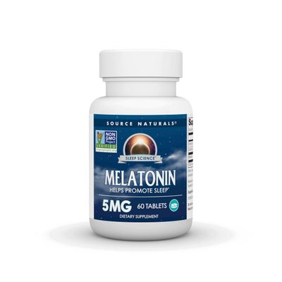 Source Naturals Sleep Science Melatonin, Helps Promote Sleep, 5 mg - 60 Tablets