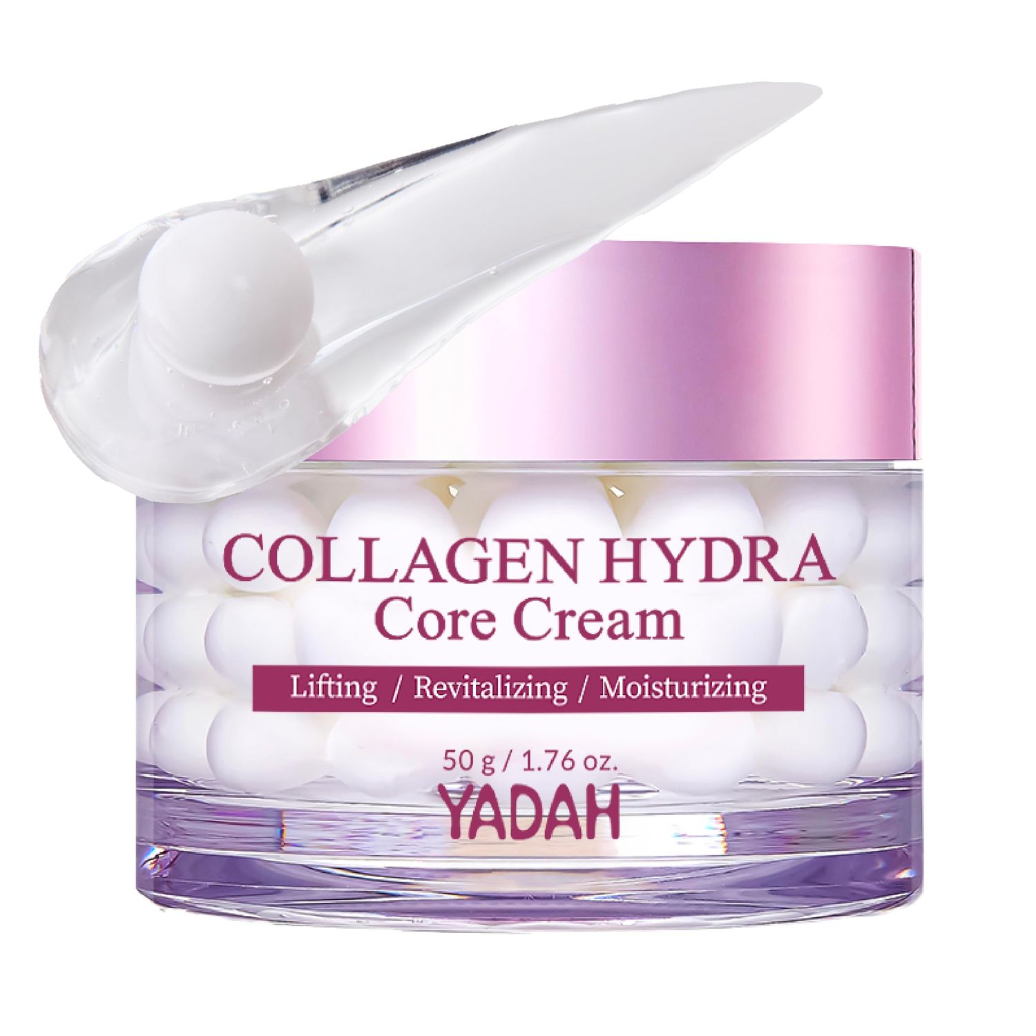 YADAH Hydra Core Cream - Barrier Repair Moisturizer with 10 Types of Hyaluronic Acids, 1000ppm Low Molecular Collagen Ceramide, Deep Hydration for Sensitive Skin, 1.76 oz