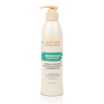AVIVA - Biotin Conditioner, Revitalizing Hair Conditioner, Hair Growth Conditioner, Conditioner For Thinning Hair with Biotin, Argan Oil Soy Protein, Sulfate, Paraben, SLS-Free, 10.75 Fl Oz