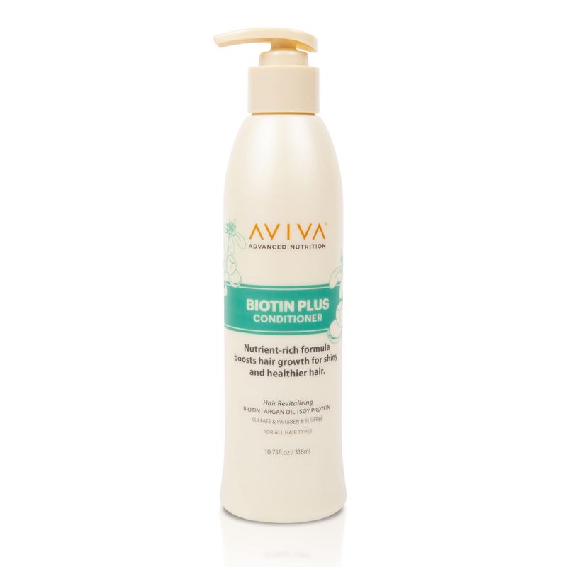 AVIVA - Biotin Conditioner, Revitalizing Hair Conditioner, Hair Growth Conditioner, Conditioner For Thinning Hair with Biotin, Argan Oil Soy Protein, Sulfate, Paraben, SLS-Free, 10.75 Fl Oz