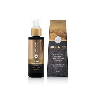 Wellness Premium Wellplex Hair Growth Serum Anti-Frizz Hydrating Treatment for Dry, Thinning Hair Organic Hemp Seed Oil Hyaluronic Acid Vegan, Color-Safe, 100ml