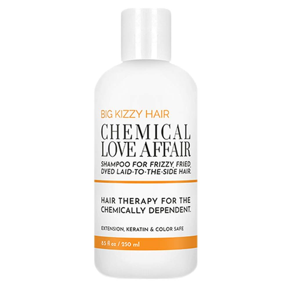Big Kizzy Shampoo for Dry Damaged Hair - Chemical Love Affair Keratin Rice Protein Infused to Smooth and Repair Hair, Paraben Sulfate Free, 8.5oz