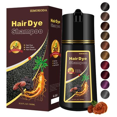 Yocisku Hair Dye Shampoo, Gray Hair Coverage, Color Shampoo for All Hair Types, Champu Para Canas, Suitable for Home and Salon (Chestnut Brown)