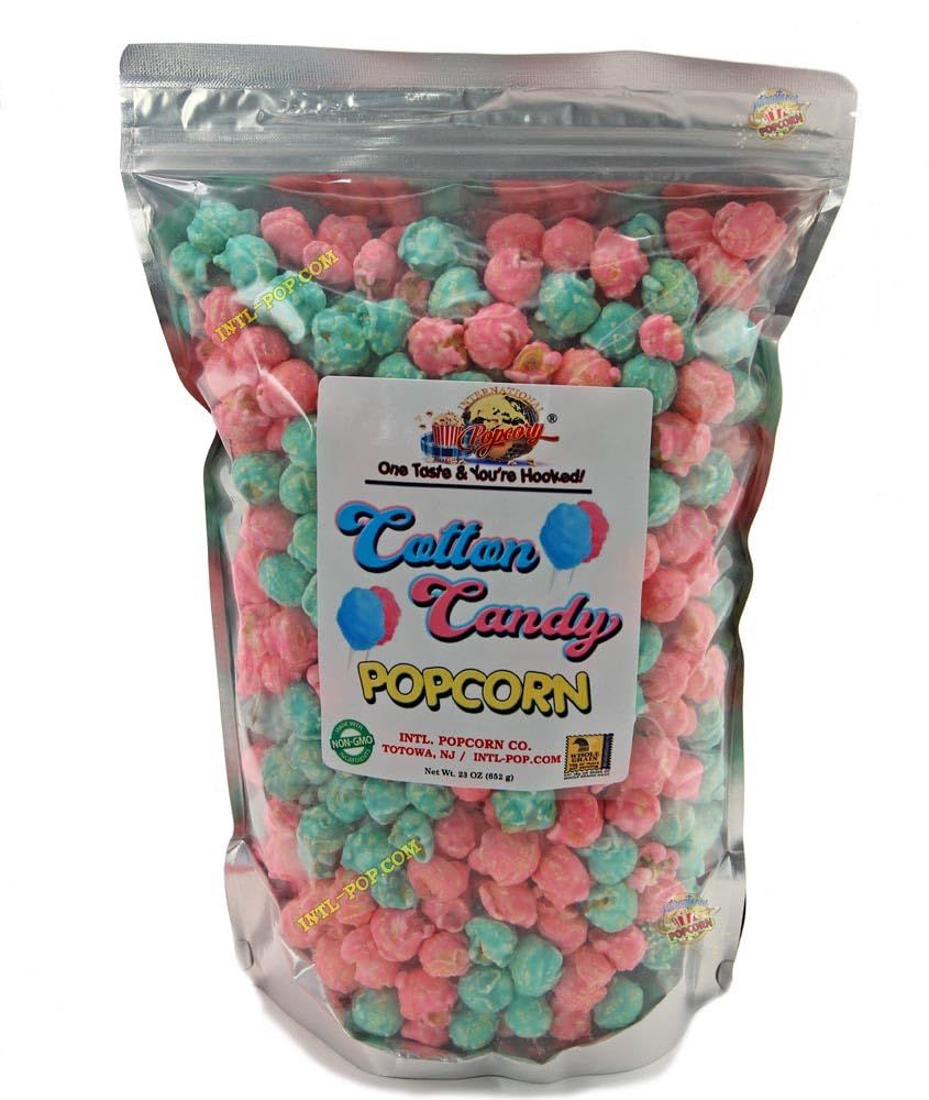 Pink Blue Gourmet Popcorn Cotton Candy Flavor, Non-GMO, Gluten Free 1 Gallon (23 oz.) Great for Baby Showers!