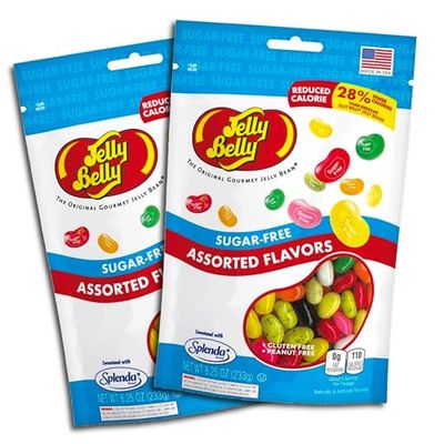 Jelly Belly Assorted Flavors. Sugar Free Jelly Beans - Zero Sugar Candies for Diabetics (2 Bags 8.25oz each)