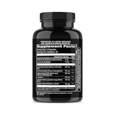 Jocko Fuel Good Night Natural Sleep Aid for Adults - Sleeping Pills for Rest Recovery, Non-Habit Forming with Tart Cherry Extract, L-Theanine, Lavender, Lemon Balm (90 Capsules) Packaging May Vary