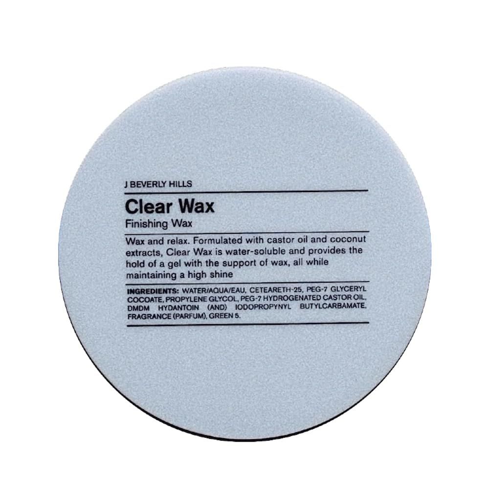 J Beverly Hills Blue Clear Finishing Wax with Castor Oil for Strong Hold and Hair Growth, 2.5 Oz