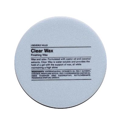 J Beverly Hills Blue Clear Finishing Wax with Castor Oil for Strong Hold and Hair Growth, 2.5 Oz