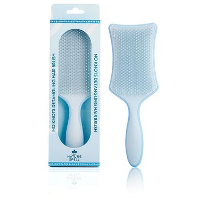 Nature Spell No Knots Detangling Hair Brush Detangles All Hair Types For Wet Dry Hair Eliminates Knots Reduces Breakage (Matte Blue)