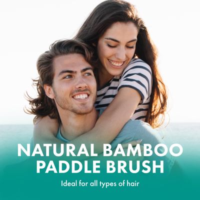 Agave Natural Bamboo Paddle Brush Lightweight Detangling Smoothing Hair Brush