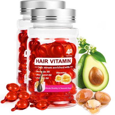 Vitamin E Oil, Hair Treatment Serum Capsules, Leave In with Vitamin E, A, B5, C, Pro, Argan MacadamiaAvocadoMoroccan Oil for Hair GrowthDamagaFrizzDry Hair, Body Skin Hydrating(Large (80 count))