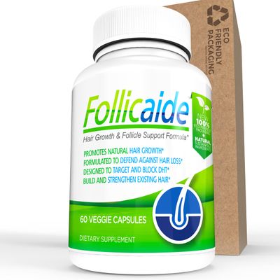Follicaide Men and Women Hair Growth Vitamin Hair Supplement with Natural Ingredients for Stopping Hair Loss, Thinning, Shedding and Balding High Potency Effective All Hair Types, 60 Ct (ECO PACK)