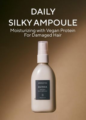 AROMATICA Quinoa Protein Hair Ampoule 3.38 fl. Oz - Vegan Protein Hair Serum for Silky Hair Nourishing Dry, Damaged Hair Silicone Free
