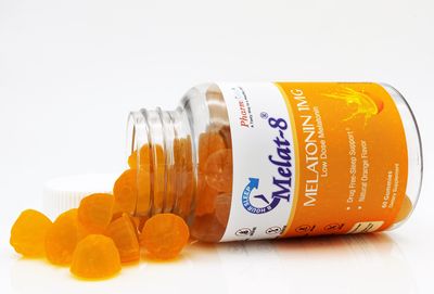 Melat-8 Low Dose Sleep Gummies - Melatonin 1mg, for Sleep Support - 60 Count, Cherry Orange Flavor