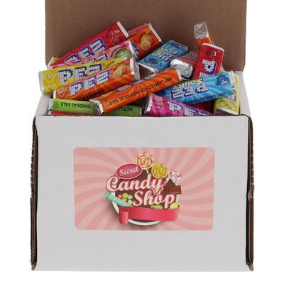 SECRET CANDY SHOP PEZ Candy Refill Candies Bulk in Box (Individually Wrapped) (Variety of 10 Flavors) (1lb)
