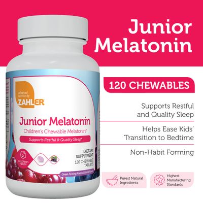 Zahler 1MG Children's Melatonin for Kids - Sleep Support and Quality Rest for Ages 4 Delicious Natural Grape Flavor - Non GMO Kosher Low Dose Childrens Melatonin 1 MG (120)