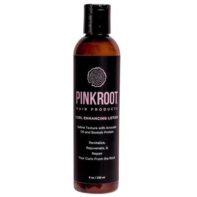 Pink Root Hair Products Curl Enhancing Lotion for Curly, Wavy, and Kinky Hair - with Avocado Oil Baobab Protein, 8 oz