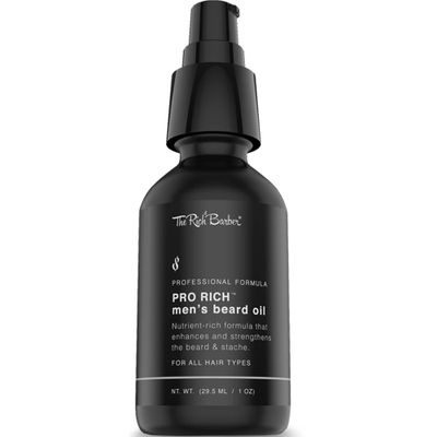 The Rich Barber Pro Rich Men&#39;s Beard Oil, 1 oz. - Softens Beard Promotes Thick Growth with Castor Oil, Argan Oil, Jojoba Oil - For All Beard Types
