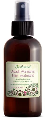 Just Nutritive Adult Women&#39;s Hair Treatment Oil, Nourishing and Strengthening, 4 oz, Liquid, SLS and Chemical Free, Ideal for Thinning Hair and Hair Loss Regrowth