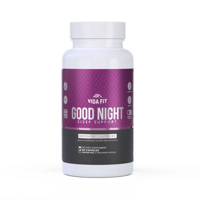 Vida Fit Natural Sleep Aid for Adults, Sleep Supplement, Natural Calm, Melatonin with L-Theanine, Magnesium Glycinate, Ashwagandha, GABA, 5-HTP, Vitamin D Niacin (30 Day Supply)