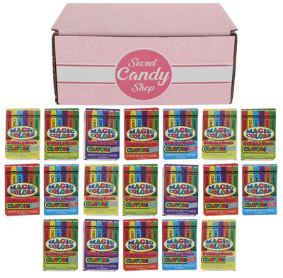 SECRET CANDY SHOP World&#39;s Crayon Magic Colors Bubble Gum Colorful (Crayons Bubble Gum, Pack of 20)