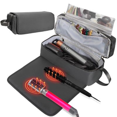 FAMOPLAY Hair Tools Travel Bag with Heat Resistant Mat Hair Styling Accessories Storage Case for Hair Dryer Flat Iron Straightener Curling Iron Haircare Accessories Travel Essentials for Women