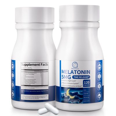 BBEEAAUU Melatonin 5mg Extended Release Supplements - Women Men Night Support, Relaxation Immune - 10-in-1 Melatonin Capsules with Ashwagandha GABA, Sugar Free, 120 Capsules, 60-Day Supply