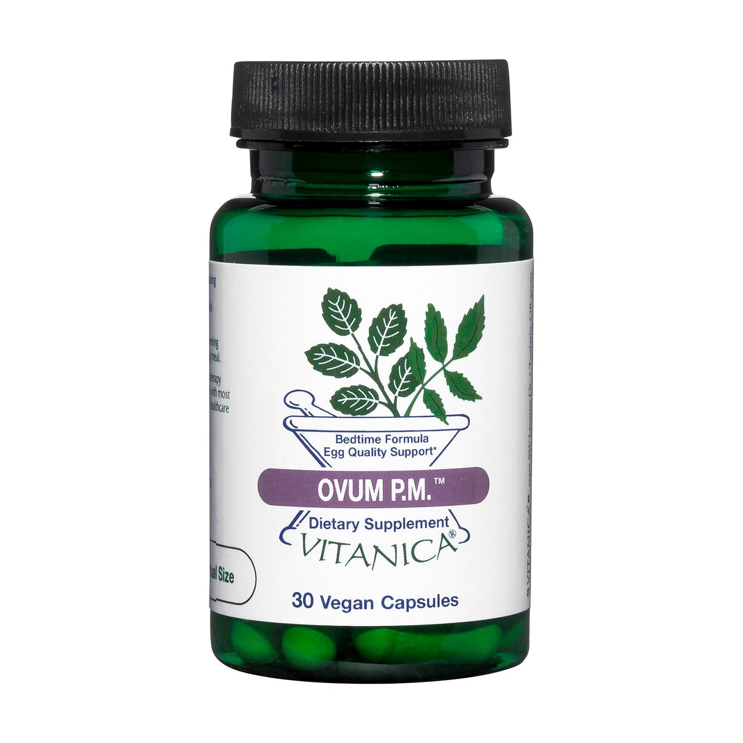 Vitanica Ovum P.M. - Egg Quality Support with Vitamin D3, Alpha Lipoic Acid Melatonin - Works Best with Ovum A.M. - Herbal Dietary Supplement for Women&#39;s Health - Pro Logo - 30 Vegan Caps