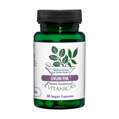 Vitanica Ovum P.M. - Egg Quality Support with Vitamin D3, Alpha Lipoic Acid Melatonin - Works Best with Ovum A.M. - Herbal Dietary Supplement for Women&#39;s Health - Pro Logo - 30 Vegan Caps