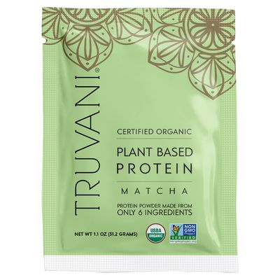 Truvani Vegan Pea Protein Powder Matcha 20g Organic Plant Based Protein 1 Serving Keto Gluten Dairy Free Low Carb No Added Sugar