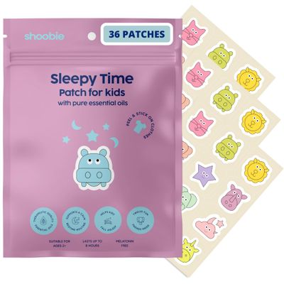 Shoobie Children&#39;s Sleep Patches with Lavender, Clary Sage, Orange and Geranium Essential Oils Sleepy Stickers for Kids Melatonin Free Toddler Sleep Aid 36 Patches