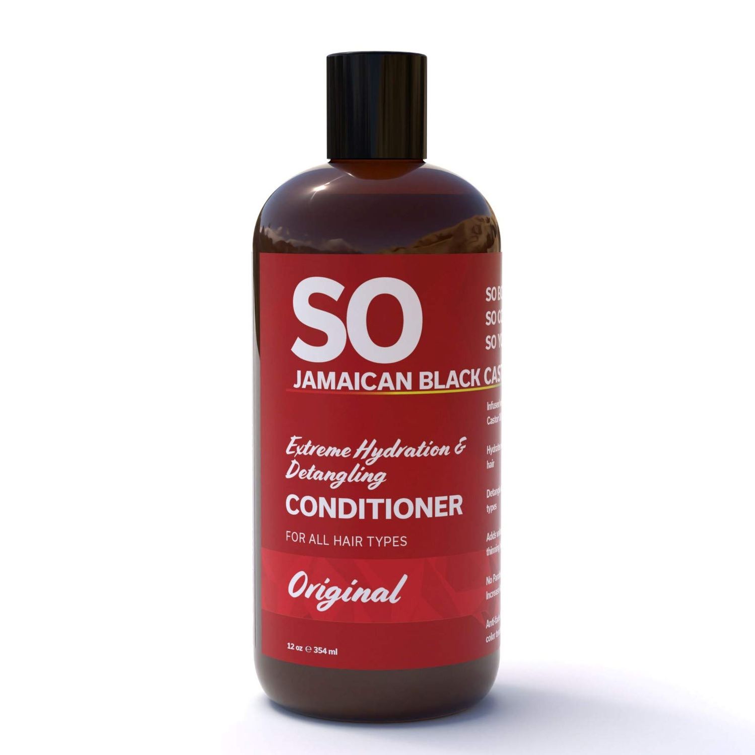 SO Jamaican Black Castor Oil Extreme Hydration Detangling Conditioner Prevent Hair Damage Get Silky, Soft, Shine Effective For Men Women All Hair Types 12 Oz 354 mL