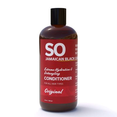 SO Jamaican Black Castor Oil Extreme Hydration Detangling Conditioner Prevent Hair Damage Get Silky, Soft, Shine Effective For Men Women All Hair Types 12 Oz 354 mL