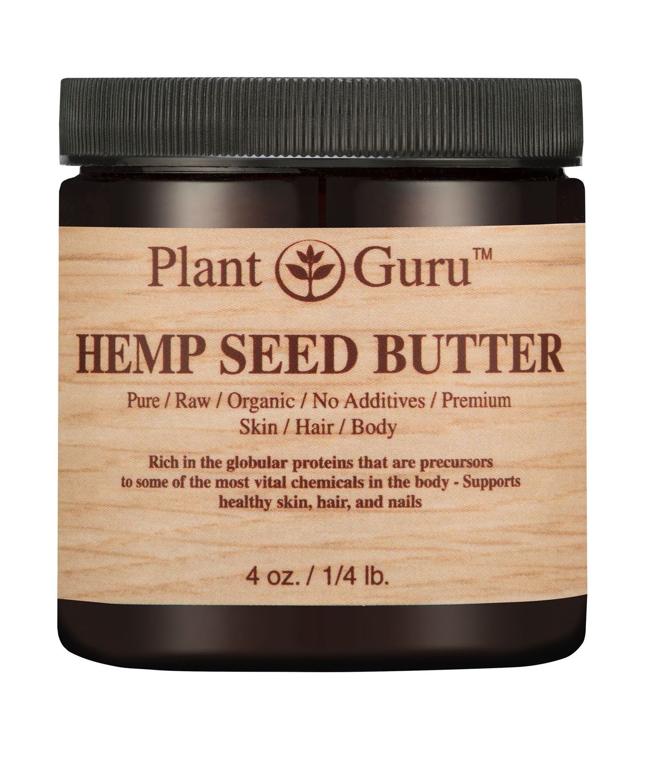 Hemp Seed Butter 4 oz. 100 Pure Raw Fresh Natural Cold Pressed. Skin Body and Hair Moisturizer, DIY Creams, Balms, Lotions, Soaps.