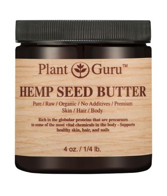 Hemp Seed Butter 4 oz. 100 Pure Raw Fresh Natural Cold Pressed. Skin Body and Hair Moisturizer, DIY Creams, Balms, Lotions, Soaps.