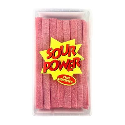 Sour Power Premium Candy Belts, Strawberry, 2.5 lb