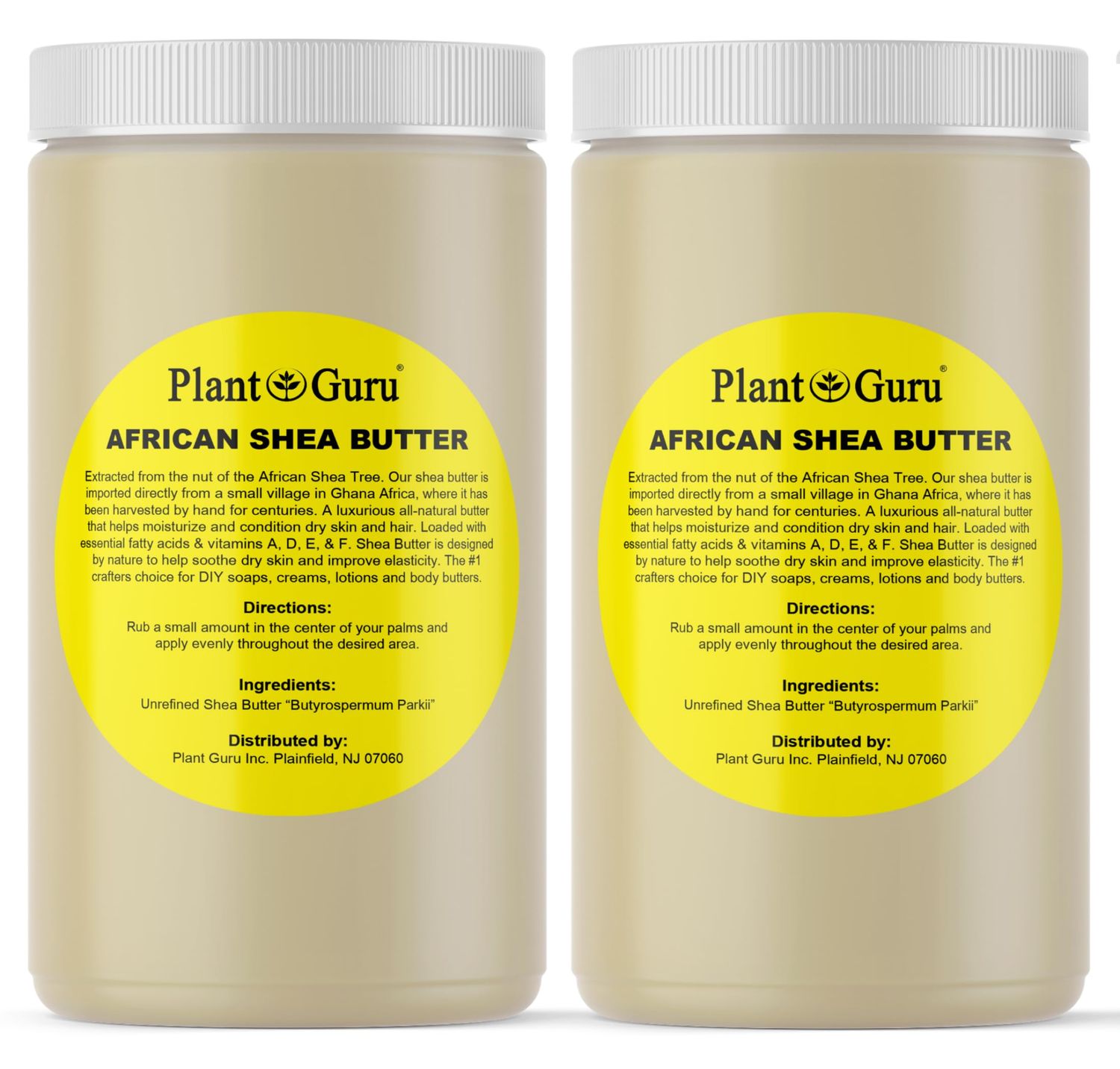 Raw African Shea Butter 32 oz. (2 Pack) Bulk 100 Pure Natural Unrefined IVORY - Ideal Moisturizer For Dry Skin, Body, Face And Hair Growth. Great For DIY Soap and Lip balm Making.