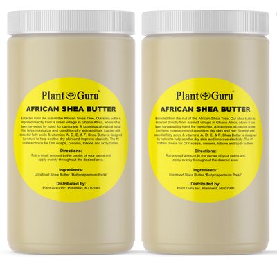 Raw African Shea Butter 32 oz. (2 Pack) Bulk 100 Pure Natural Unrefined IVORY - Ideal Moisturizer For Dry Skin, Body, Face And Hair Growth. Great For DIY Soap and Lip balm Making.